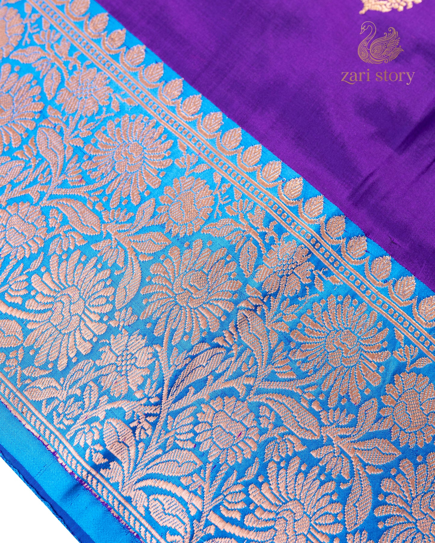Grape Purple Butta Katan Silk Banarasi Saree