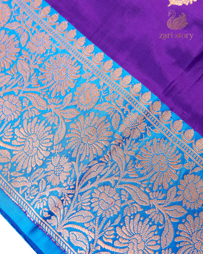 Grape Purple Butta Katan Silk Banarasi Saree