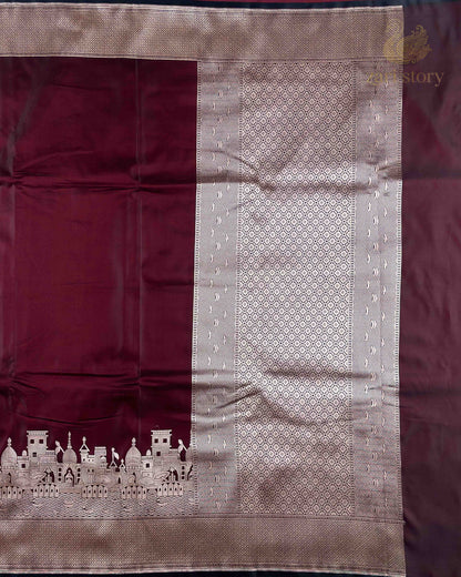 Coffee Brown Ganga Ghat Mashru Banarasi Saree