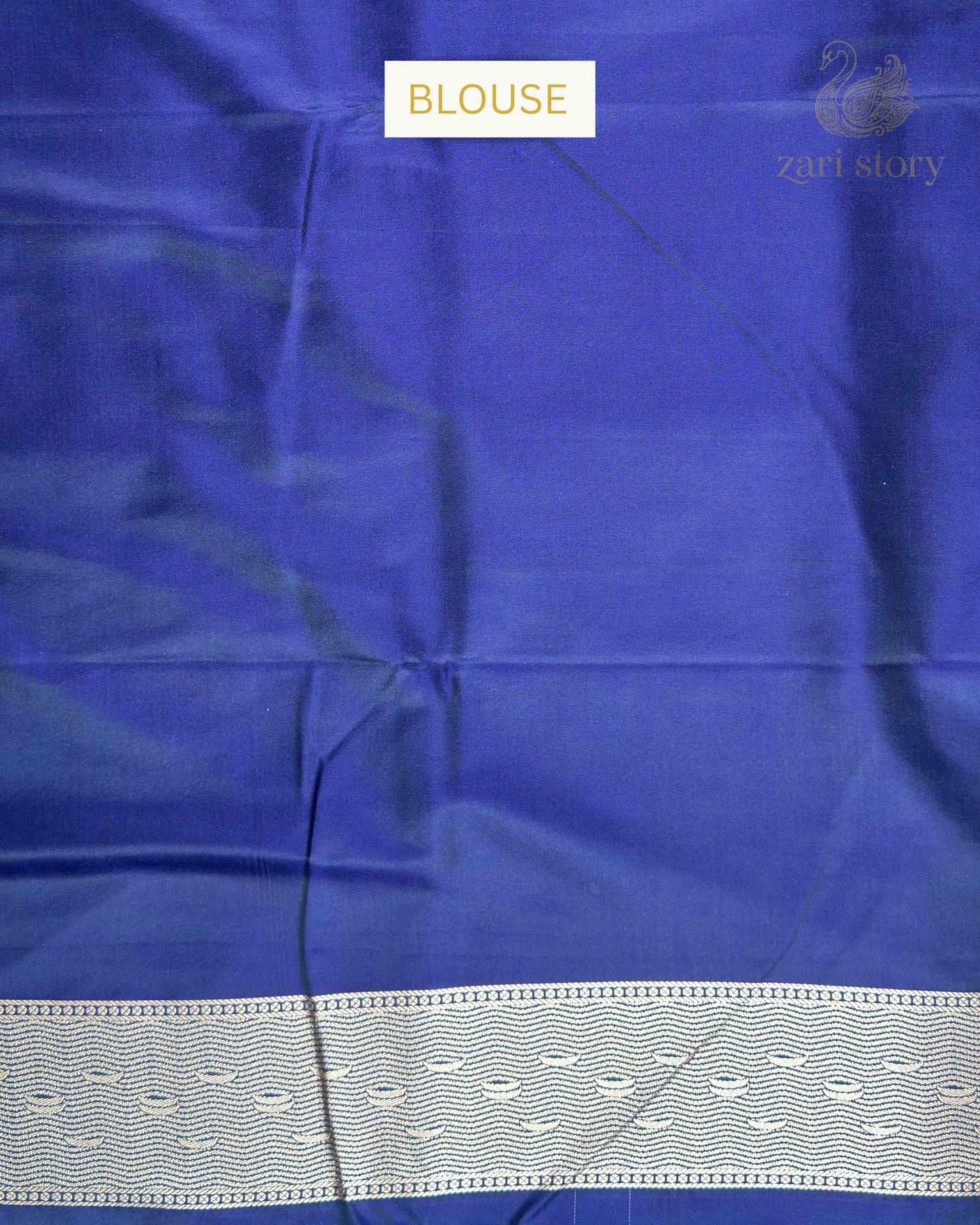 Midnight Blue Ganga Ghat Mashru Banarasi Saree