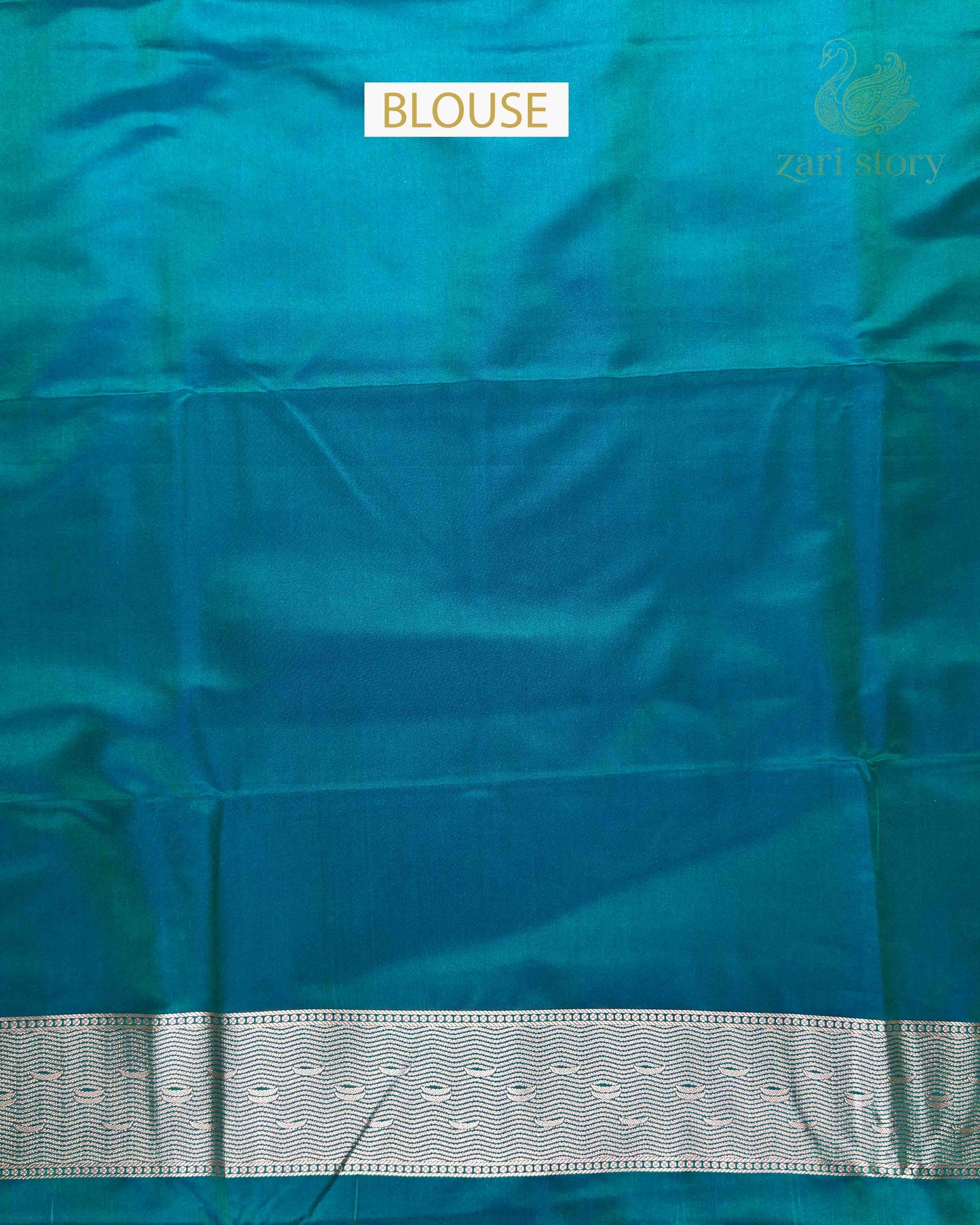 Peacock Green Ganga Ghat Mashru Banarasi Saree