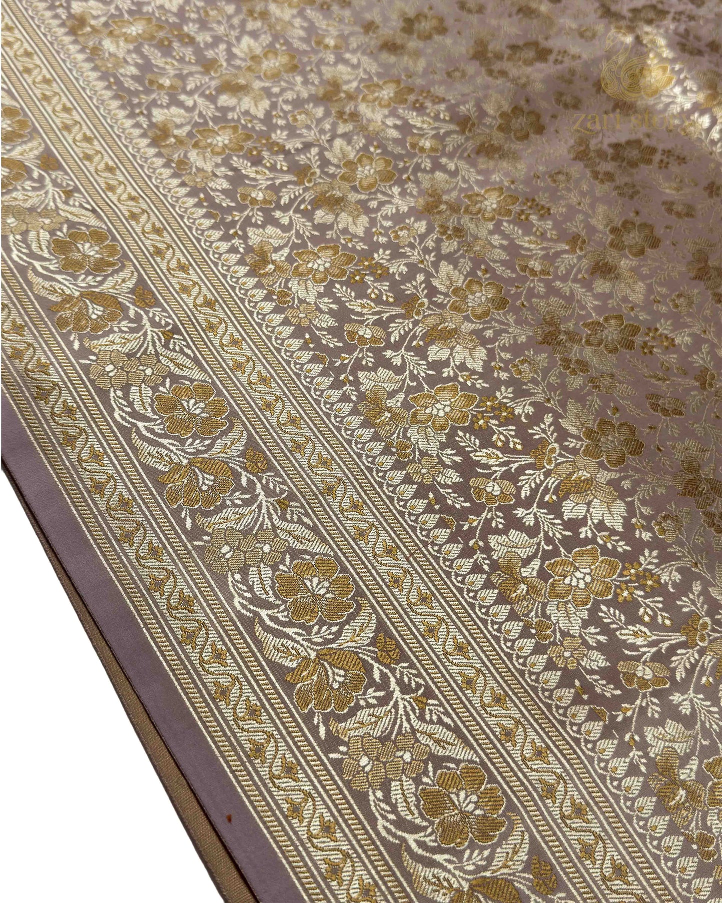 Onion Pink Jamawar Mashru Banarasi Saree