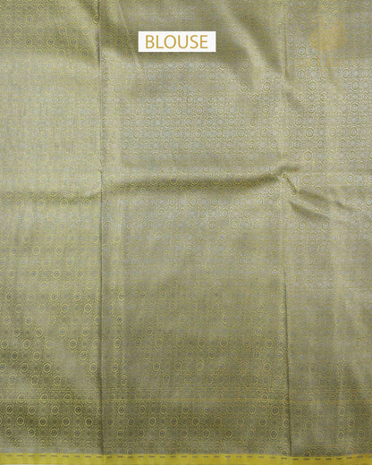 Moss Green Jamawar Mashru Banarasi Saree