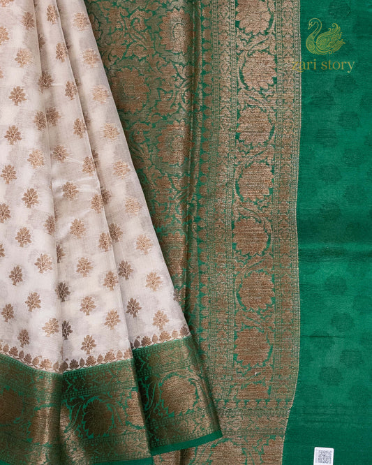 white butta mulberry silk pure