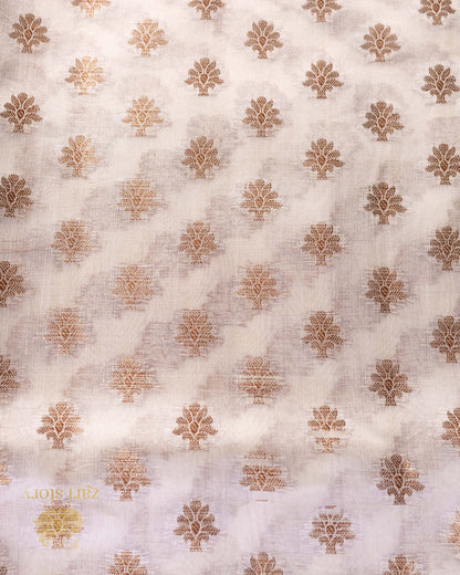 Ivory Butta Mulberry Silk Banarasi Saree