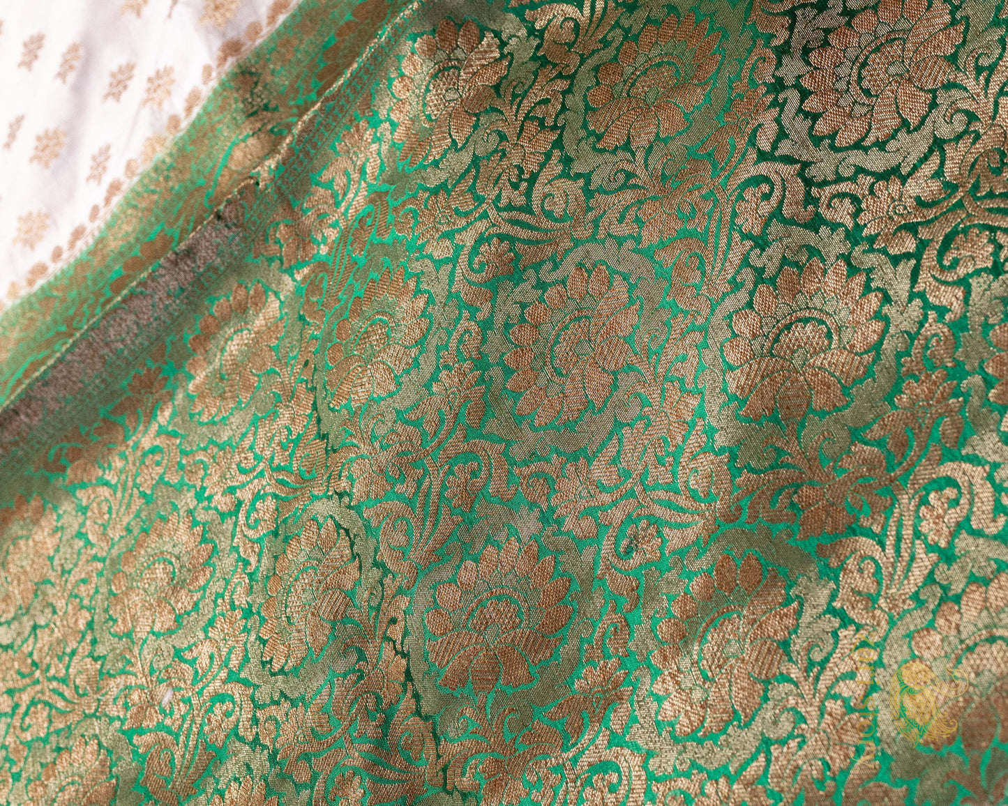 Ivory Butta Mulberry Silk Banarasi Saree