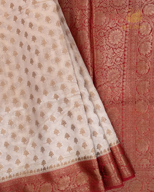 white butta mulberry silk pure