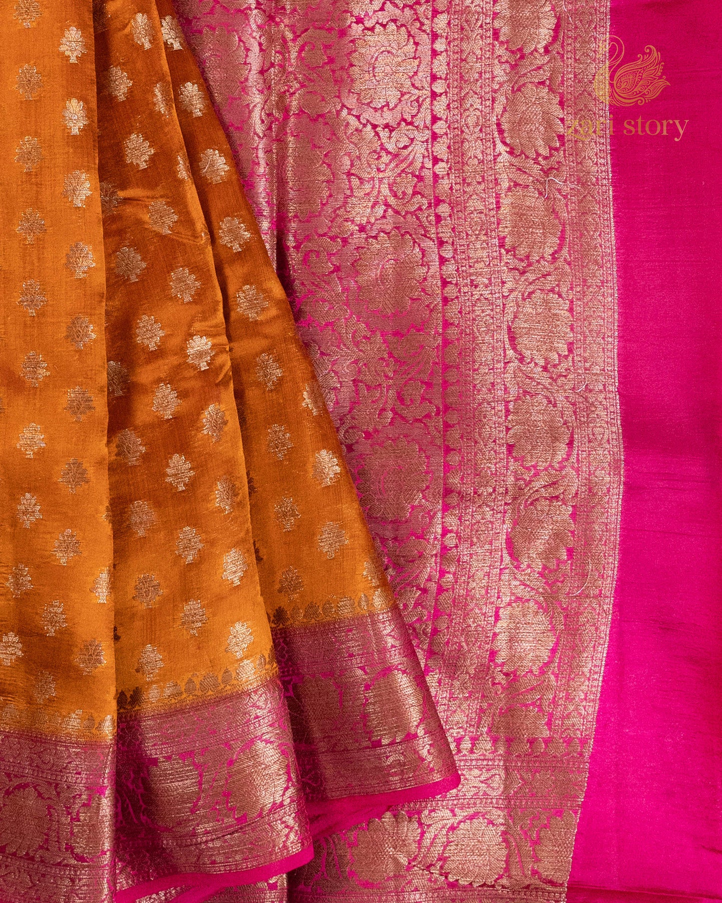 orange butta mulberry silk pure