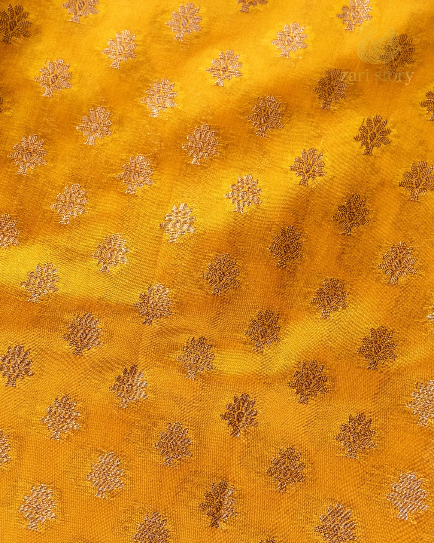 Turmeric Yellow Butta Mulberry Silk Banarasi Saree