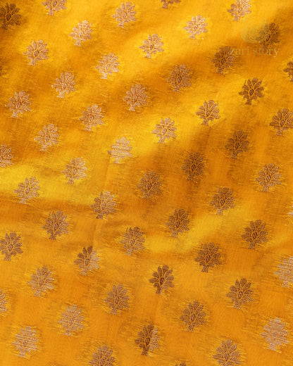 Turmeric Yellow Butta Mulberry Silk Banarasi Saree