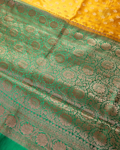 Turmeric Yellow Butta Mulberry Silk Banarasi Saree