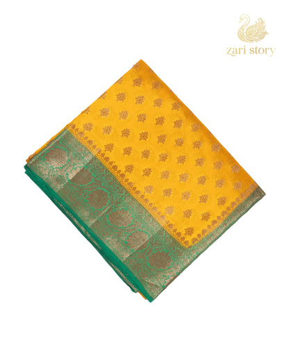 Turmeric Yellow Butta Mulberry Silk Banarasi Saree