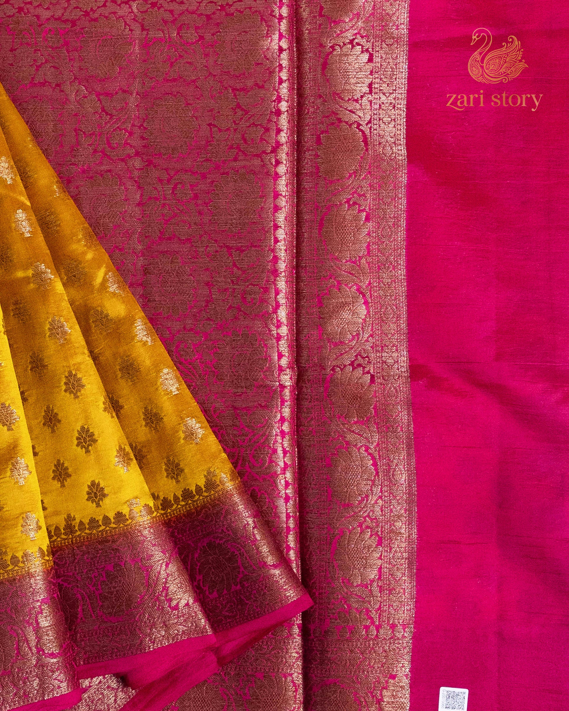 yellow butta mulberry silk pure