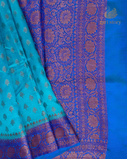 blue butta mulberry silk pure