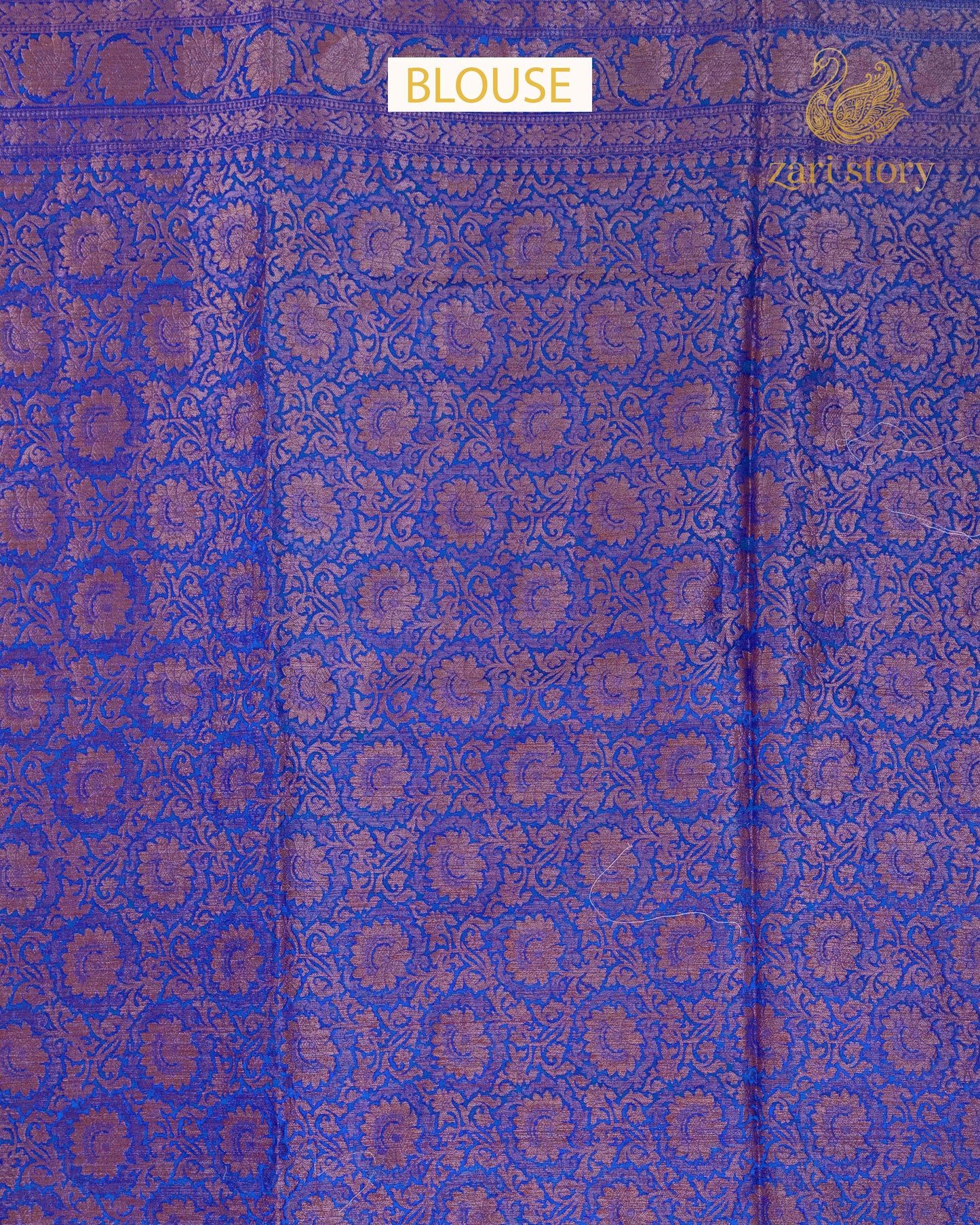 French Blue Butta Mulberry Silk Banarasi Saree