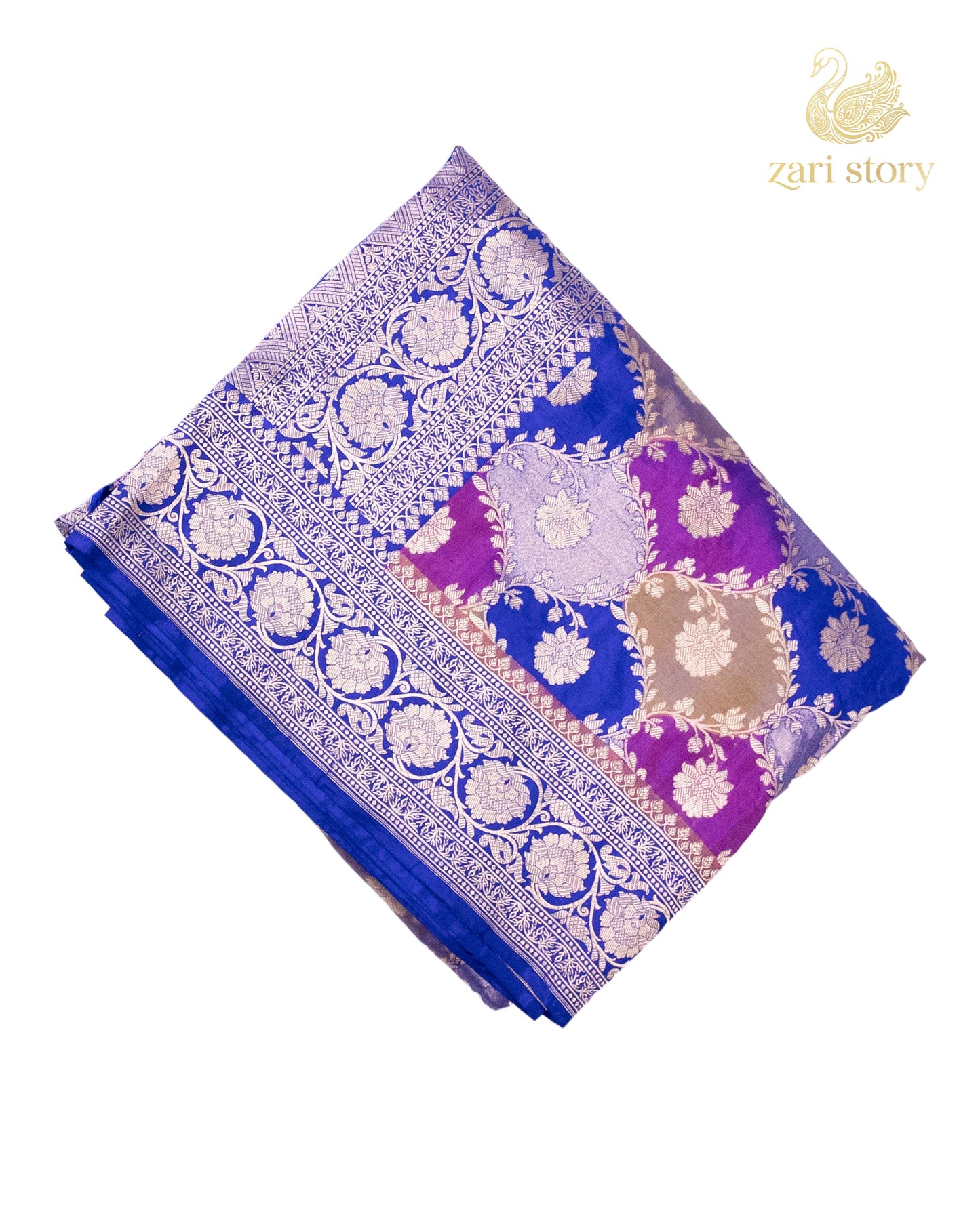 Blue Multicolour Rangkat Katan Silk Banarasi Saree