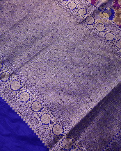 Blue Multicolour Rangkat Katan Silk Banarasi Saree