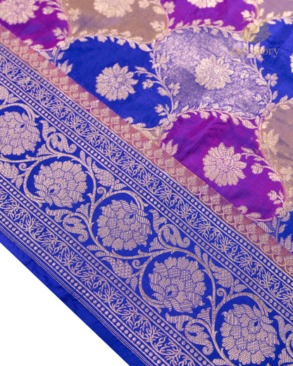 Blue Multicolour Rangkat Katan Silk Banarasi Saree