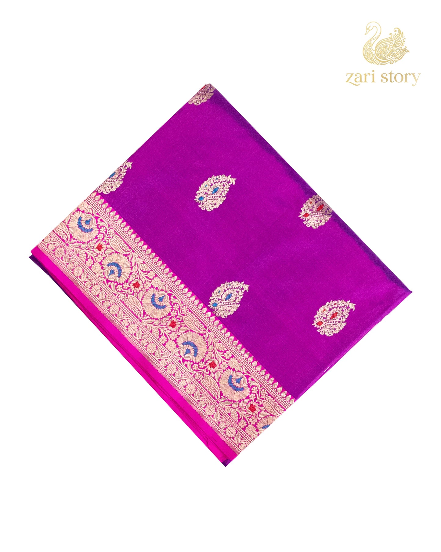 Grape Purple Meenakari Katan Silk Banarasi Saree