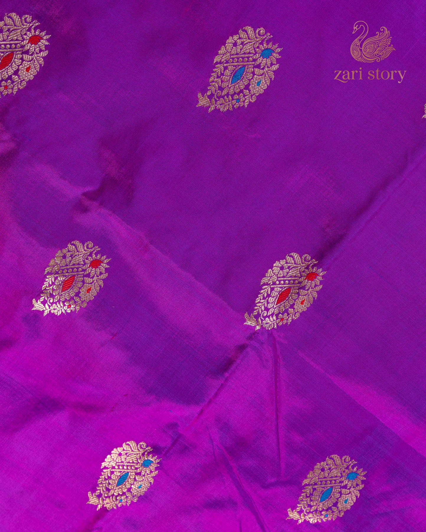 Grape Purple Meenakari Katan Silk Banarasi Saree