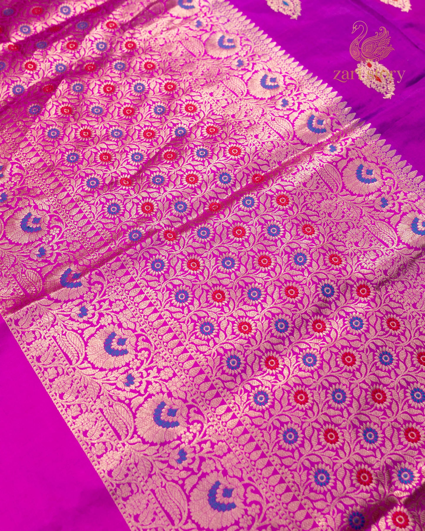 Grape Purple Meenakari Katan Silk Banarasi Saree
