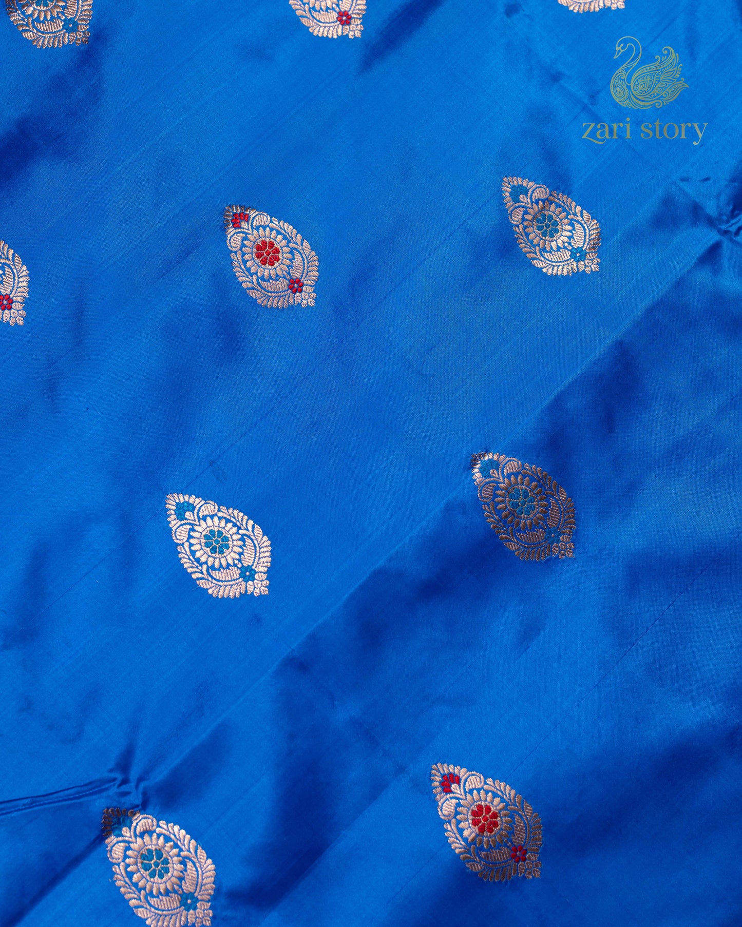 Cobalt Blue Meenakari Katan Silk Banarasi Saree