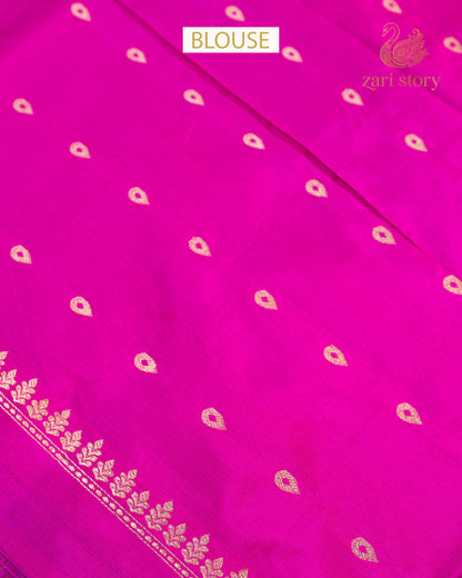 Magenta Meenakari Katan Silk Banarasi Saree