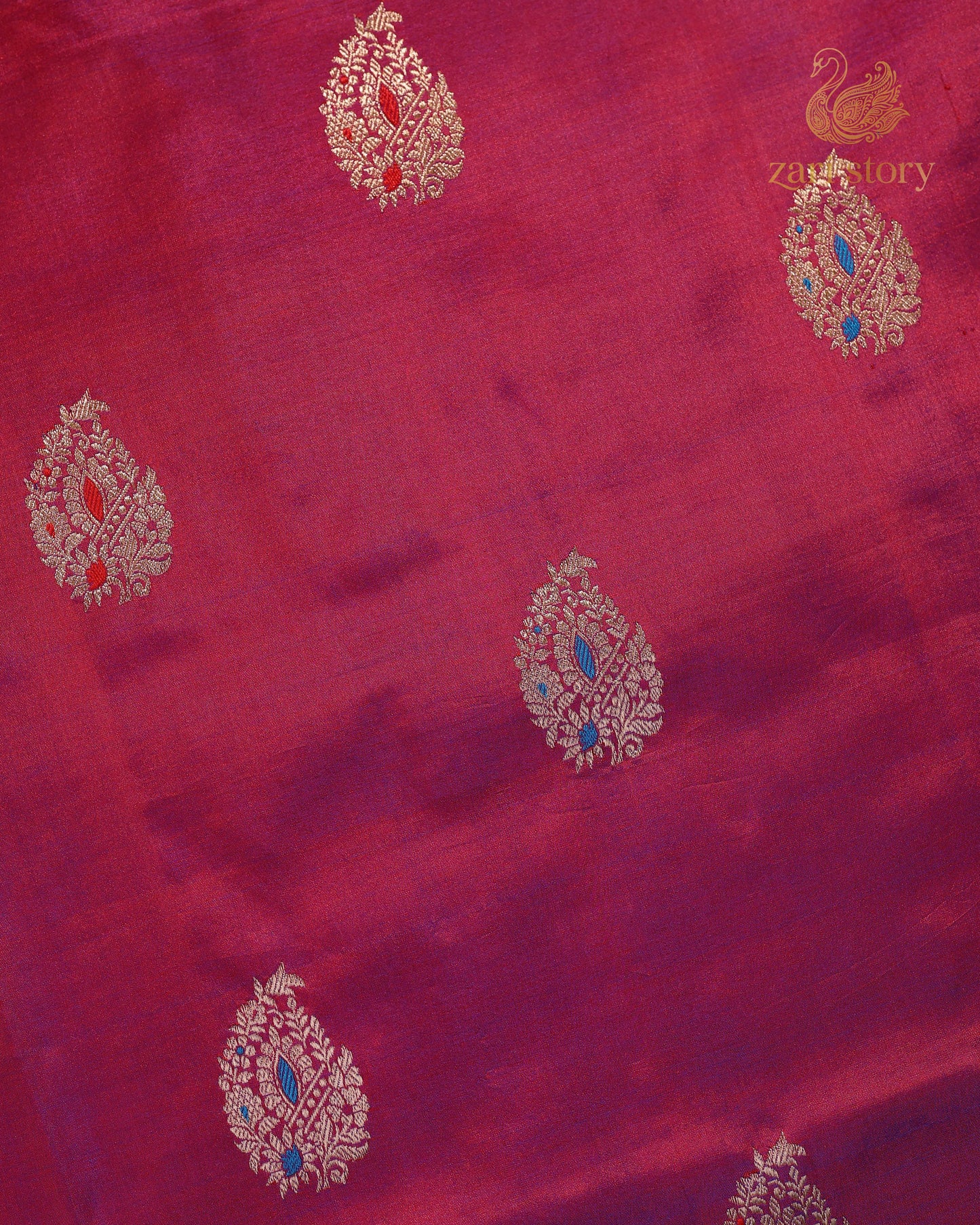 Magenta Meenakari Katan Silk Banarasi Saree