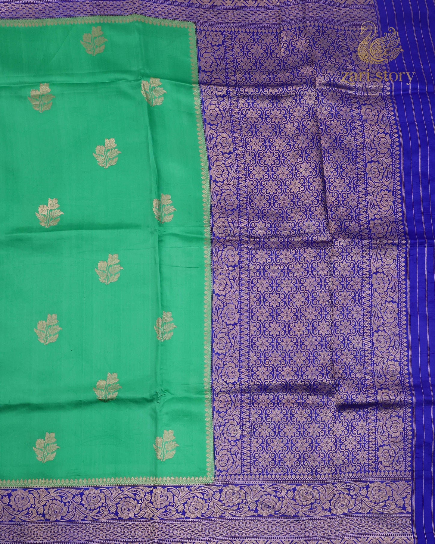 Lime Green Butta Mango Banarasi Saree