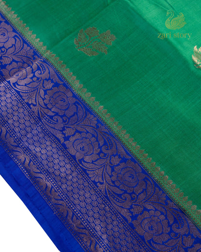 Lime Green Butta Mango Banarasi Saree