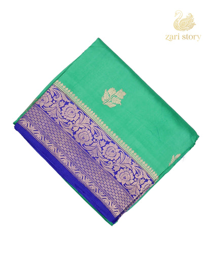 Lime Green Butta Mango Banarasi Saree
