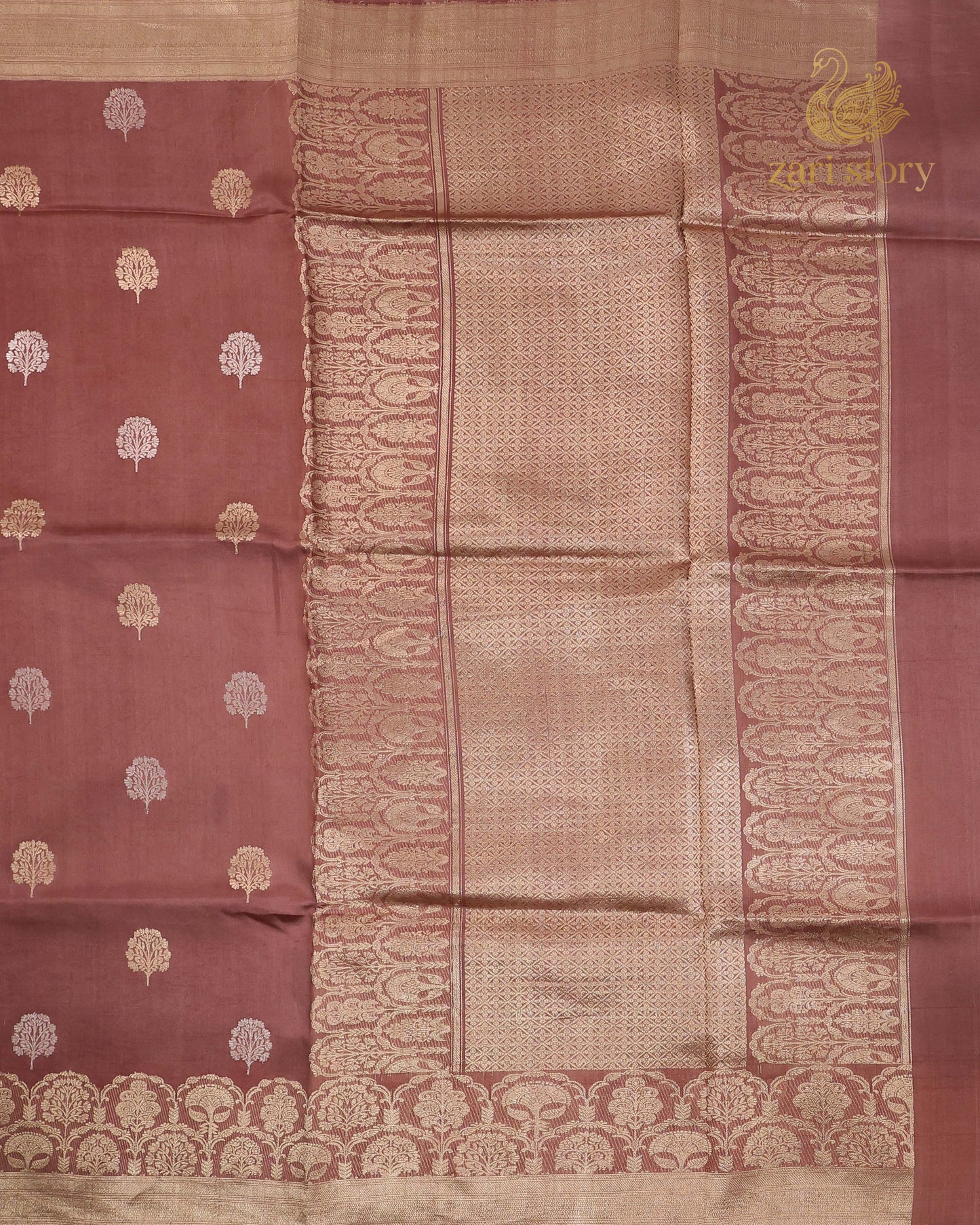 Dusty Mauve Butta Mango Banarasi Saree