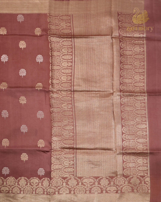 Dusty Mauve Butta Mango Banarasi Saree