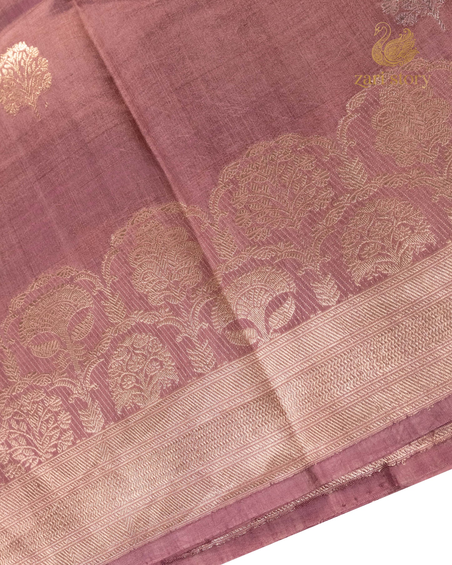 Dusty Mauve Butta Mango Banarasi Saree