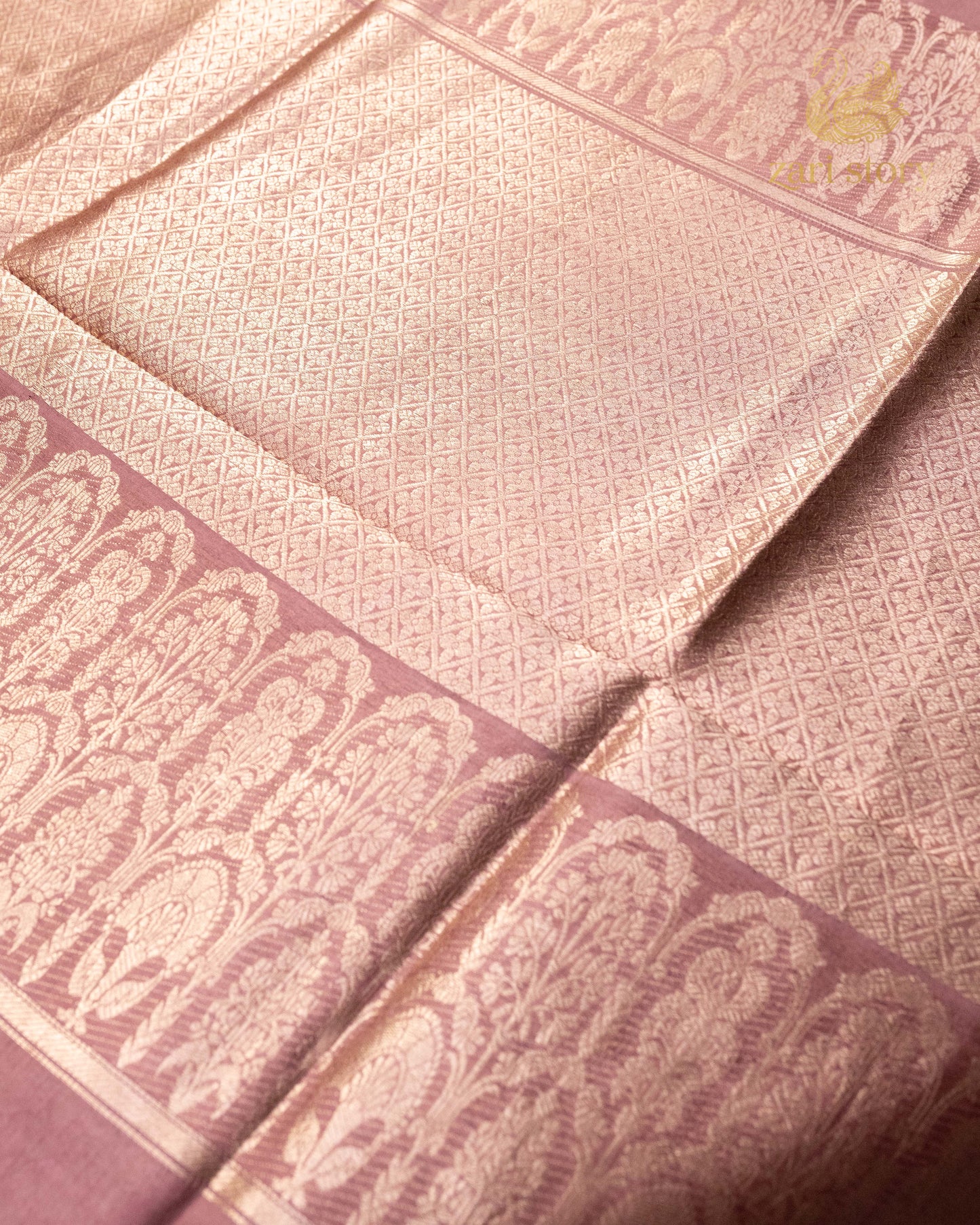 Dusty Mauve Butta Mango Banarasi Saree