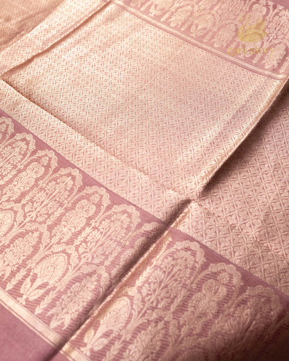 Dusty Mauve Butta Mango Banarasi Saree