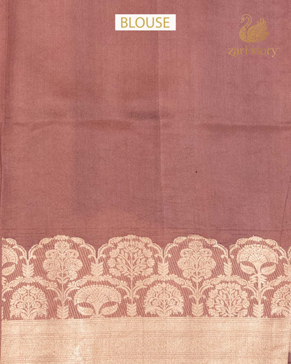 Dusty Mauve Butta Mango Banarasi Saree