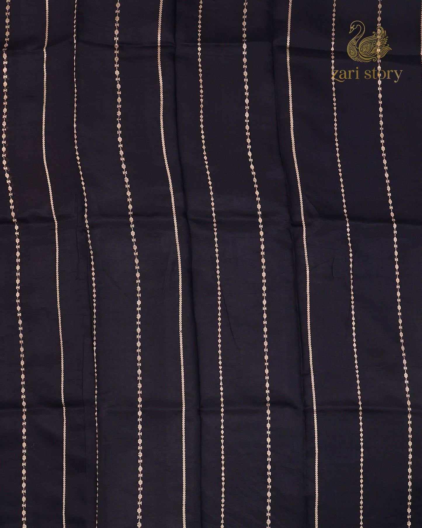 Jet Black Floral Mango Banarasi Saree
