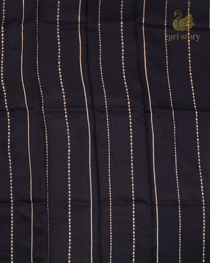 Jet Black Floral Mango Banarasi Saree