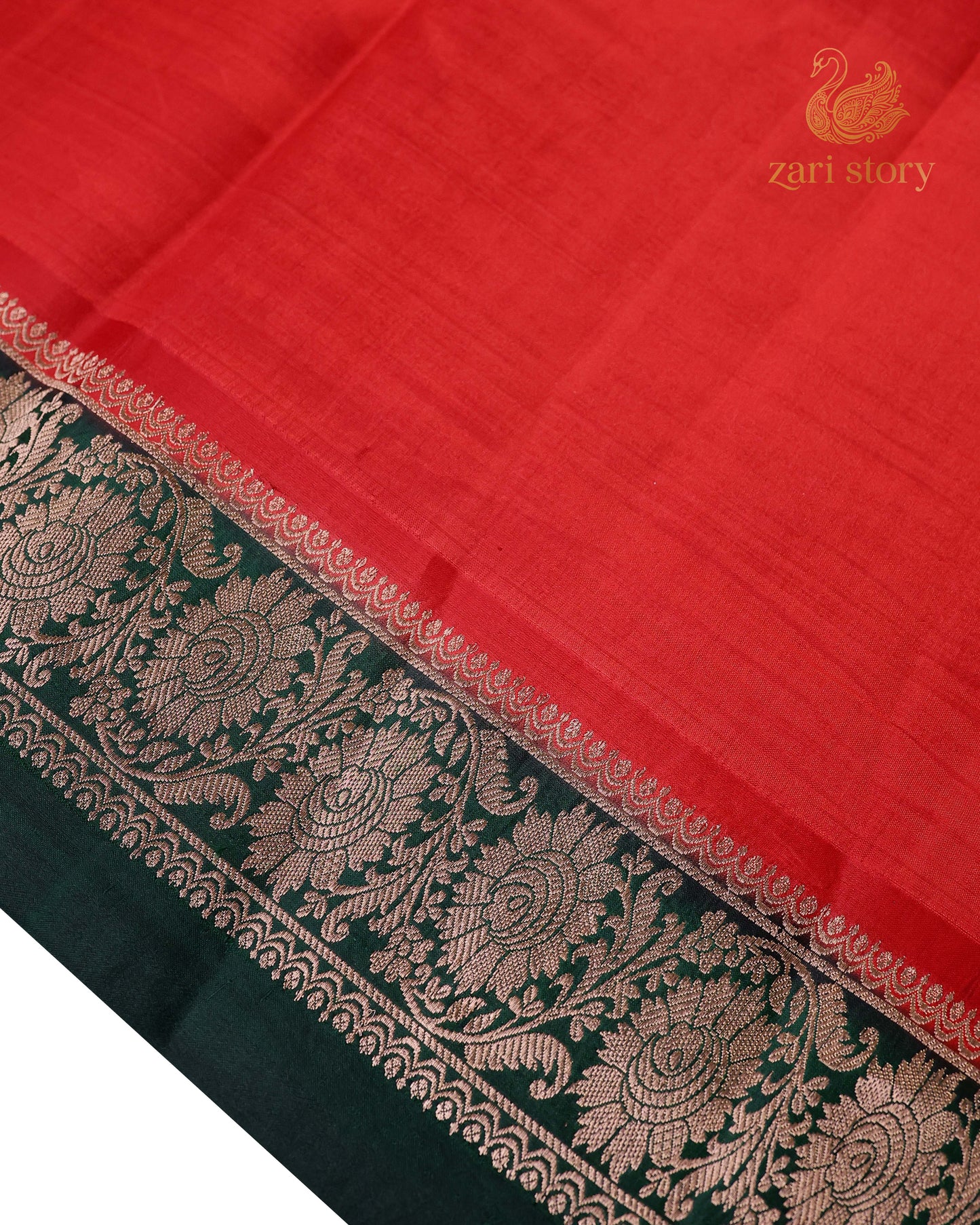 Ruby Red Butta Mango Banarasi Saree