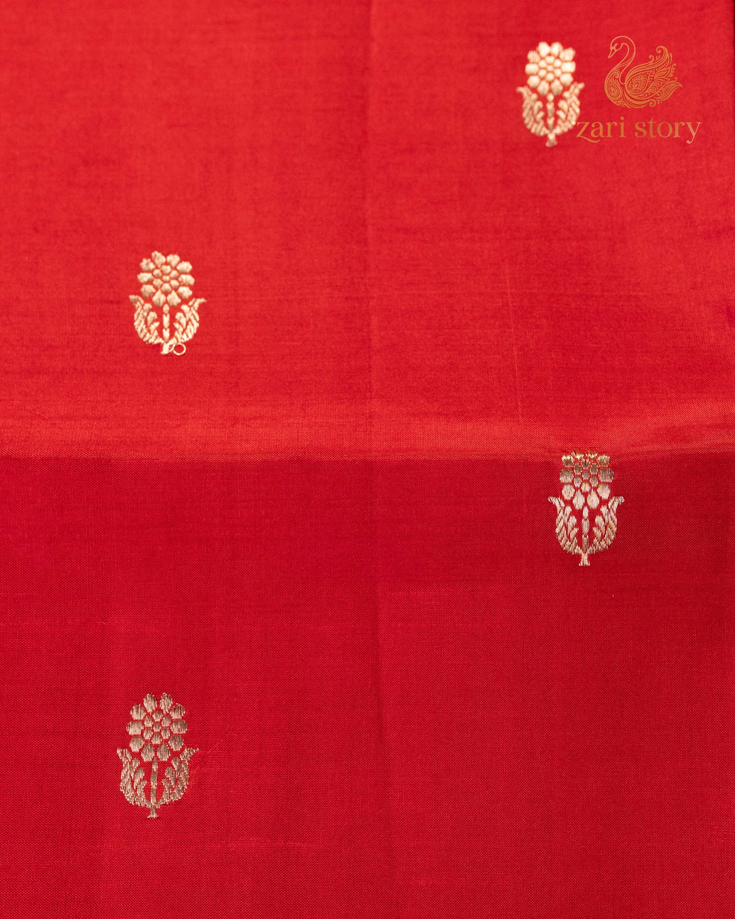 Ruby Red Butta Mango Banarasi Saree