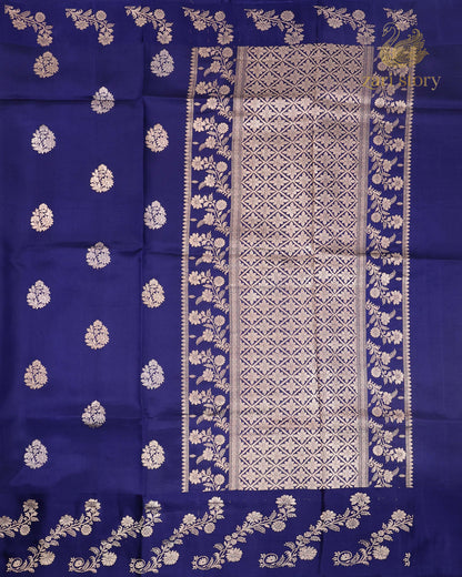 Navy Blue Butta Mango Banarasi Saree