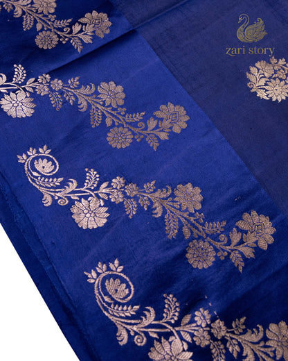 Navy Blue Butta Mango Banarasi Saree
