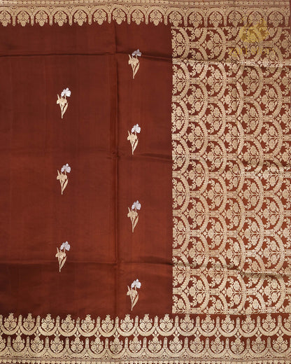 Coffee Brown Butta Mango Banarasi Saree
