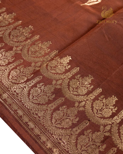 Coffee Brown Butta Mango Banarasi Saree