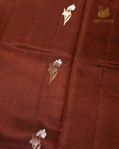 Coffee Brown Butta Mango Banarasi Saree