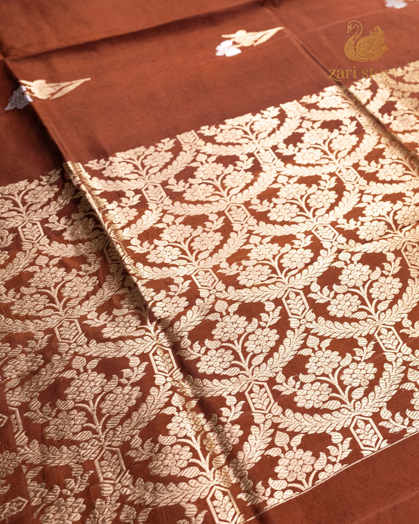 Coffee Brown Butta Mango Banarasi Saree