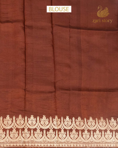 Coffee Brown Butta Mango Banarasi Saree