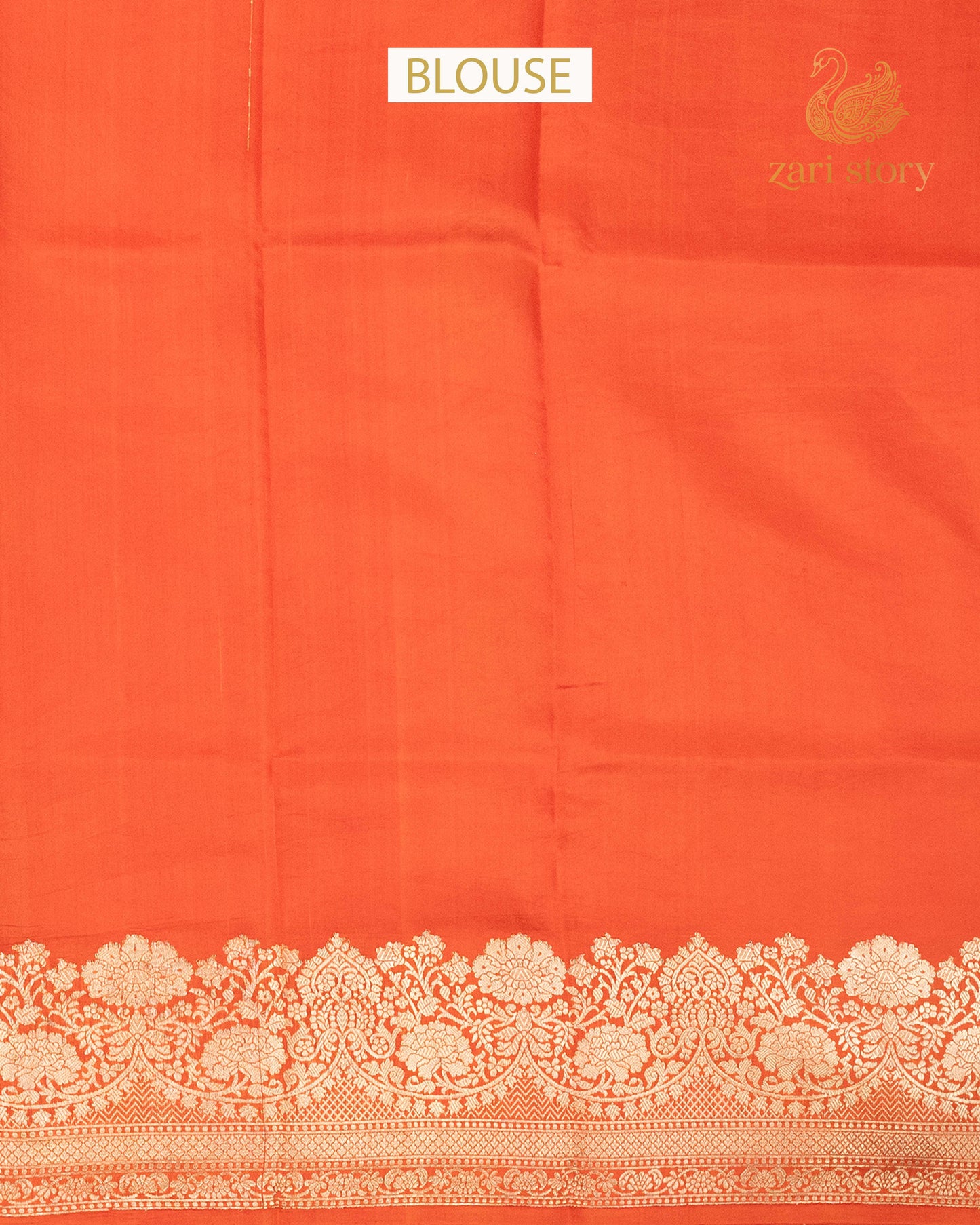 Pumpkin Orange Butta Mango Banarasi Saree