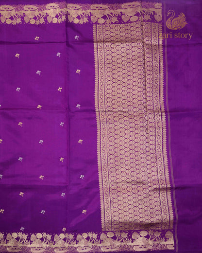 Jamun Purple Butta Mango Banarasi Saree